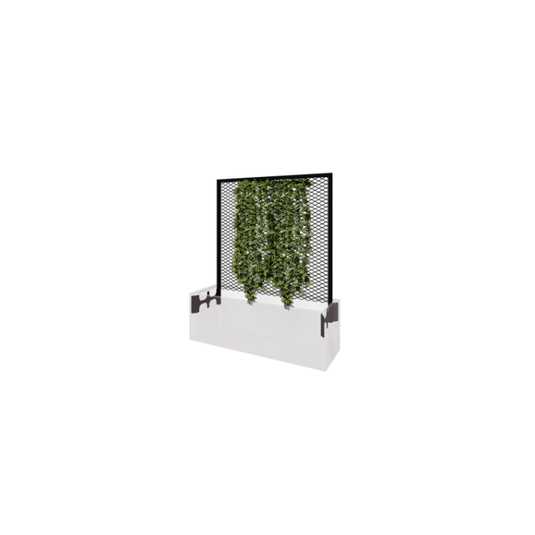 Решетка за увивни растения от стомана - 110 x 3 x 117,5 cm - RAL9005 матов (черен) - За саксия 40 cm