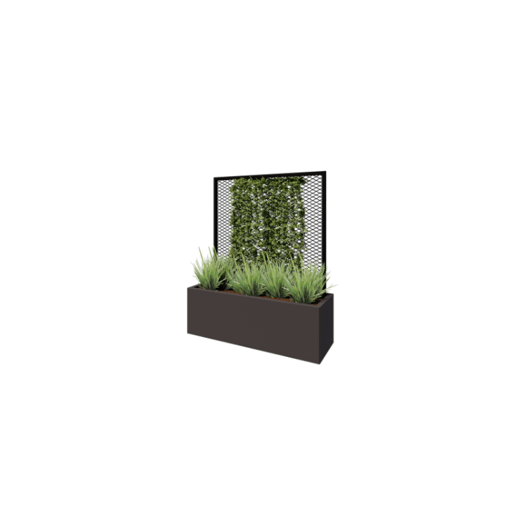 Решетка за увивни растения от стомана - 110 x 3 x 117,5 cm - RAL9005 матов (черен) - За саксия 40 cm