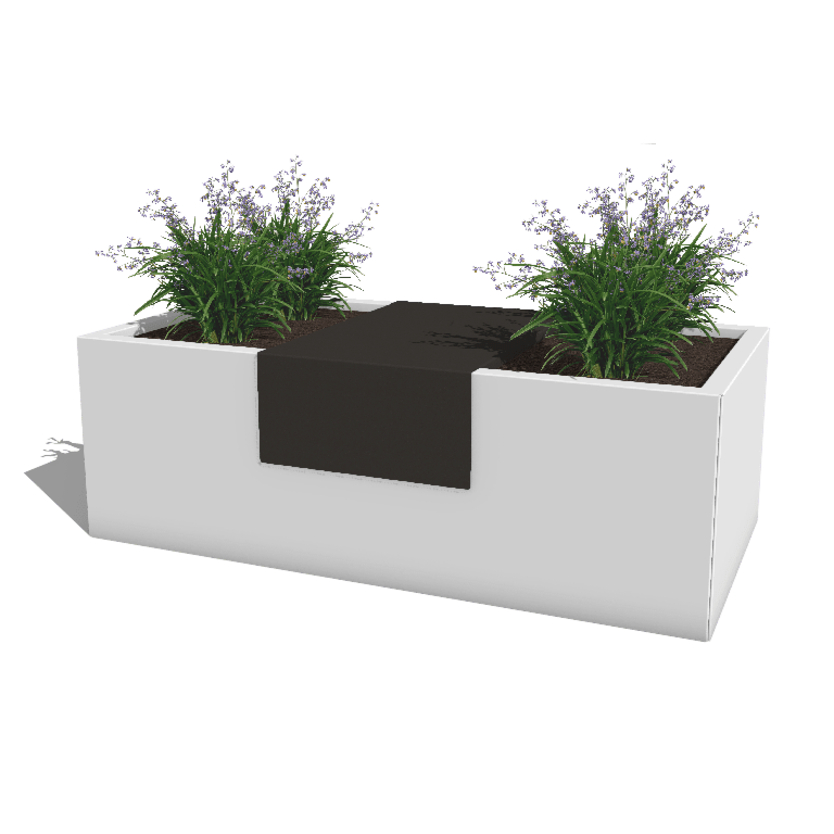 Поставка за саксия от прахово боядисана стомана 40 x 61 x 20 cm