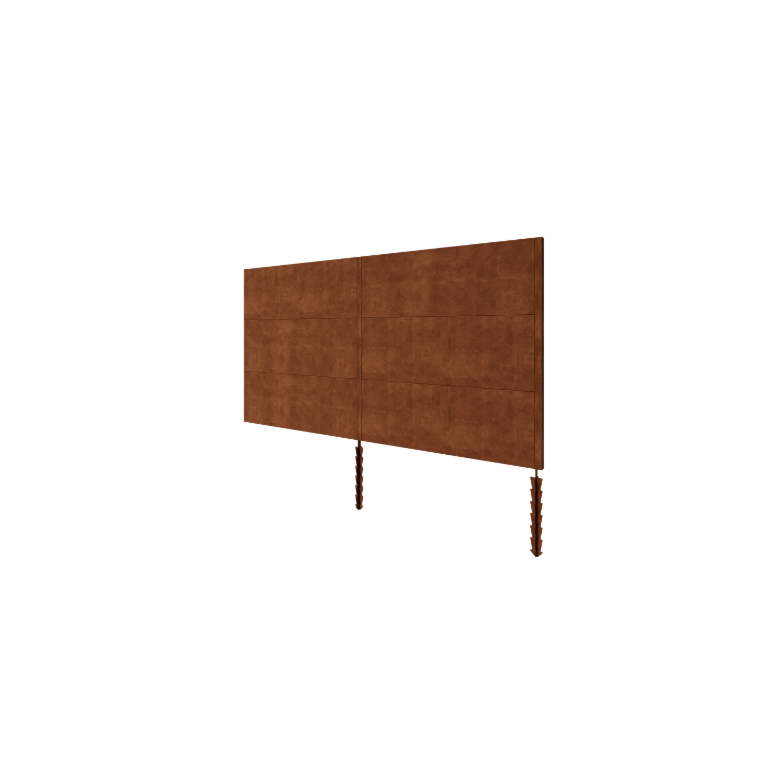Ограда от кортенова стомана H3 - Пълен комплект - 372 x 6 x 190 cm