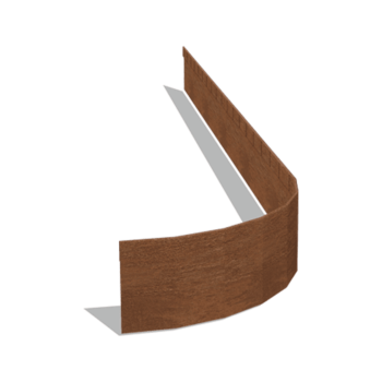 Бордюр за градина от кортен стомана плосък FLEX 13 cm (дължина 150 cm)