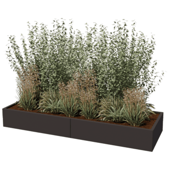 Саксия за цветя от прахово боядисана стомана Тексас xxl 240 x 80 cm