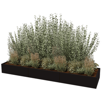 Саксия за цветя от прахово боядисана стомана Тексас xxl 300 x 80 cm