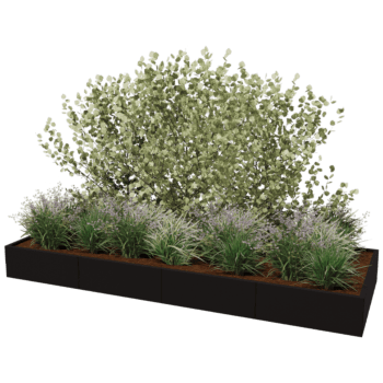 Саксия за цветя от прахово боядисана стомана Тексас xxl 320 x 120 cm
