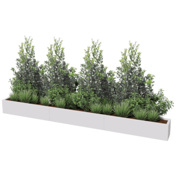 Саксия за цветя от прахово боядисана стомана Тексас xxl 360 x 30 cm