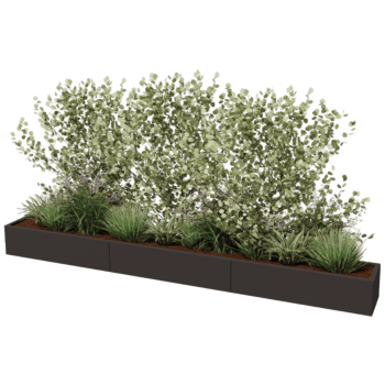 Саксия за цветя от прахово боядисана стомана Тексас xxl 360 x 40 cm