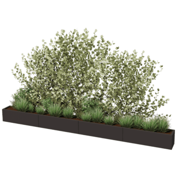 Саксия за цветя от прахово боядисана стомана Тексас xxl 400 x 30 cm