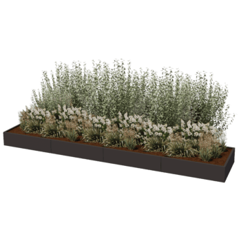Саксия за цветя от прахово боядисана стомана Тексас xxl 480 x 100 cm