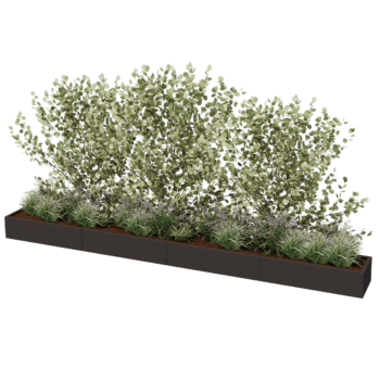 Саксия за цветя от прахово боядисана стомана Тексас xxl 480 x 50 cm