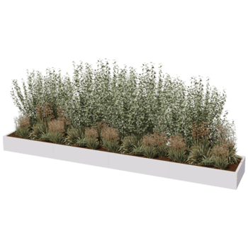 Саксия за цветя от прахово боядисана стомана Тексас xxl 480 x 80 cm