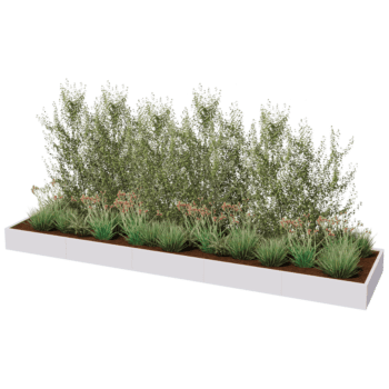 Саксия за цветя от прахово боядисана стомана Тексас xxl 500 x 120 cm