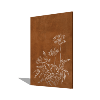 Градински панел от кортен стомана метличина 120 x 6 x 190 cm