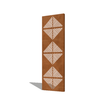 Градински панел от кортен стомана линии състав 4 60 x 6 x 190 cm