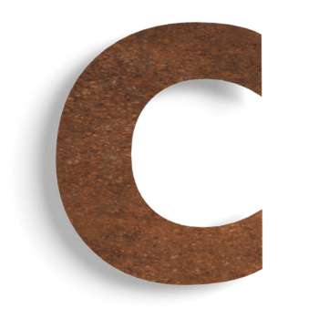 номер на къщи Кортен стомана (плоча) c - 10 cm