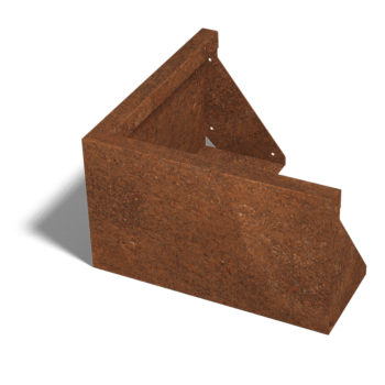 Подпорна стена от кортен стомана външен ъгъл 50 x 50 cm (височина 30 cm)