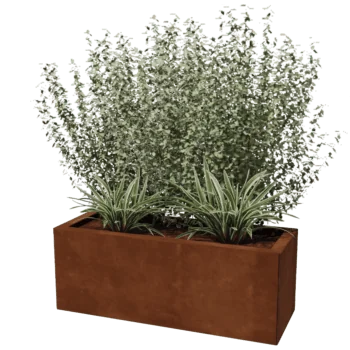 Саксии за цветя от кортенова стомана - Правоъгълник - 30 x 80 cm