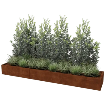 Саксии за цветя от кортенова стомана XXL - Правоъгълник - 300 x 60 cm