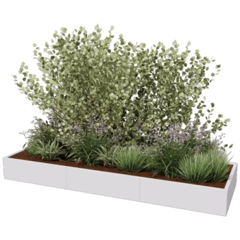 Саксии за цветя от стомана XXL - Правоъгълник - 300 x 100 x 80 cm - друг RAL цвят - без основа