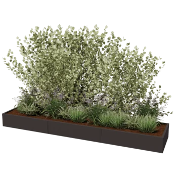 Саксии за цветя от стомана XXL - Правоъгълник - 360 x 80 x 80 cm - друг RAL цвят - без основа