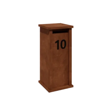 Пощенска кутия от кортенова стомана - Arizona S - 40 x 40 x 100 cm