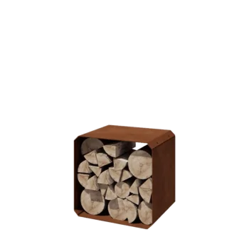 Стойка за дърва от кортенова стомана - Colorado 1 броя - 40 x 40 x 40 cm