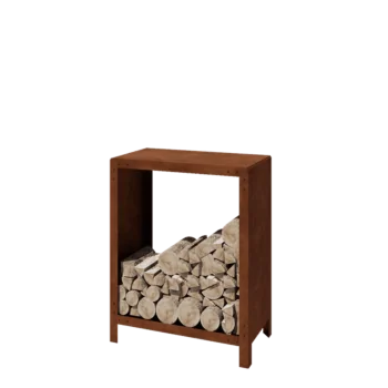 Стойка за дърва от кортенова стомана - Indiana - 80 x 40 x 100 cm