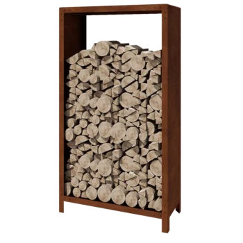 Стойка за дърва от кортенова стомана - Indiana - 100 x 40 x 180 cm