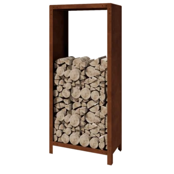 Стойка за дърва от кортенова стомана - Indiana - 80 x 40 x 180 cm