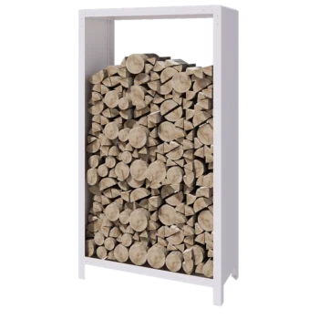 Стойка за дърва от стомана - Indiana - 100 x 40 x 180 cm - RAL9010 матов (бял)