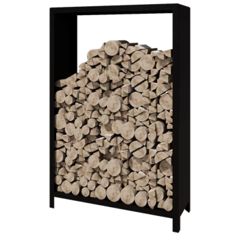 Стойка за дърва от стомана - Indiana - 120 x 40 x 180 cm - RAL9005 матов (черен)