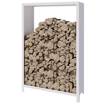 Стойка за дърва от стомана - Indiana - 120 x 40 x 180 cm - RAL9010 матов (бял)