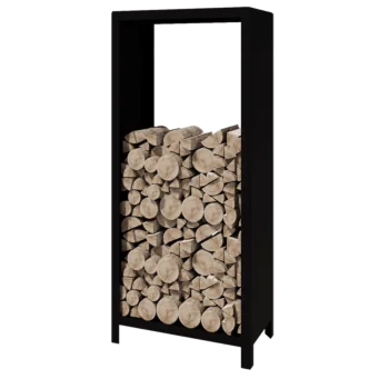 Стойка за дърва от стомана - Indiana - 80 x 40 x 180 cm - RAL9005 матов (черен)