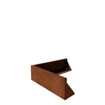 Подпорна стена от кортенова стомана - Външен ъгъл - 100 x 100 x 30 cm