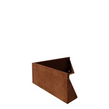 Подпорна стена от кортенова стомана - Външен ъгъл - 100 x 100 x 40 cm