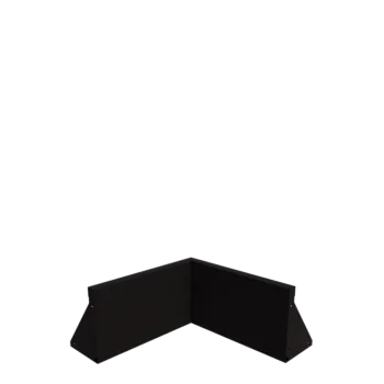 Подпорна стена от стомана - Вътрешен ъгъл - 50 x 50 x 30 cm - RAL9005 матов (черен)