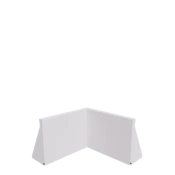 Подпорна стена от стомана - Вътрешен ъгъл - 50 x 50 x 40 cm - RAL9010 матов (бял)