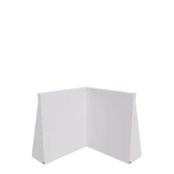 Подпорна стена от стомана - Вътрешен ъгъл - 50 x 50 x 60 cm - RAL9010 матов (бял)