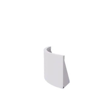 Подпорна стена от стомана - Външна извивка - 50 x 50 x 40 cm - RAL9010 матов (бял)