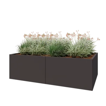 Саксии за цветя от стомана XXL - Правоъгълник - 200 x 120 x 60 cm - RAL7016 матов (антрацитено сиво) - без основа