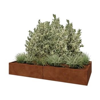 Саксии за цветя от кортенова стомана XXL - Правоъгълник - 200 x 100 x 30 cm - без основа