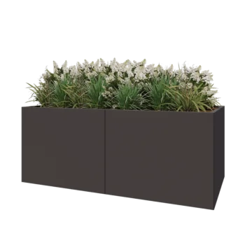 Саксии за цветя от стомана XXL - Правоъгълник - 200 x 100 x 80 cm - RAL7016 матов (антрацитено сиво) - без основа