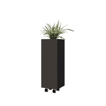 Саксии за цветя от стомана - Квадрат - 30 x 30 x 80 cm - друг RAL цвят - Със основа - Със колела