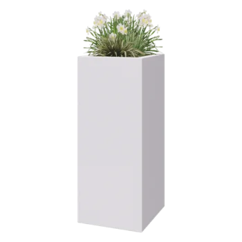 Саксия от фибростъкло - Квадрат - 50 x 50 x 120 см - RAL9010 мат (бяло) - С дъно