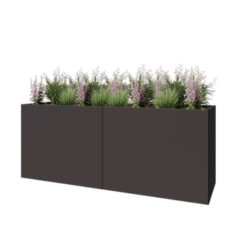 Саксии за цветя от стомана XXL - Правоъгълник - 200 x 60 x 80 cm - RAL7016 матов (антрацитено сиво) - без основа