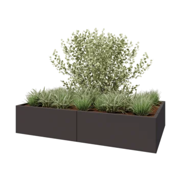 Саксии за цветя от стомана XXL - Правоъгълник - 200 x 120 x 40 cm - RAL7016 матов (антрацитено сиво) - без основа