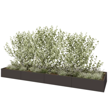 Саксии за цветя от стомана XXL - Правоъгълник - 480 x 120 x 40 cm - RAL7016 матов (антрацитено сиво) - без основа