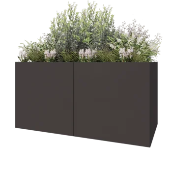 Саксии за цветя от стомана XXL - Правоъгълник - 200 x 100 x 100 cm - RAL7016 матов (антрацитено сиво) - без основа