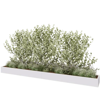 Саксии за цветя от стомана XXL - Правоъгълник - 480 x 50 x 30 cm - RAL9010 матов (бял) - Със основа