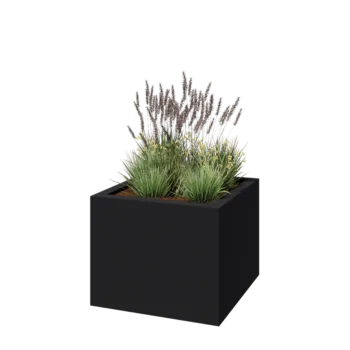 Саксия от фибростъкло - Квадрат - 100 x 100 x 80 см - RAL7021 мат (черно сиво) - С дъно