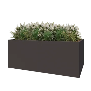 Саксии за цветя от стомана XXL - Правоъгълник - 200 x 120 x 80 cm - RAL7016 матов (антрацитено сиво) - без основа
